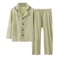 thumbnail image 1 of GDREDA Kids Clothes Set Button Down Top And Pants Long Sleeve Soft Comfortable Cloth Sets Boys Breathable Pyjamas Light Green,6-7 Years, 1 of 3