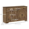 thumbnail image 3 of HOMCOM Sideboard Buffet Cabinet, Kitchen Cabinet with Drawers, Light Brown, 3 of 10