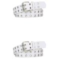 thumbnail image 3 of Langgg Ceinture Punk à Boucle en Alliage pour Jeans Femmes Intemporelle Résistante à l'Usure Blanc 110cm 2Set, 3 of 6