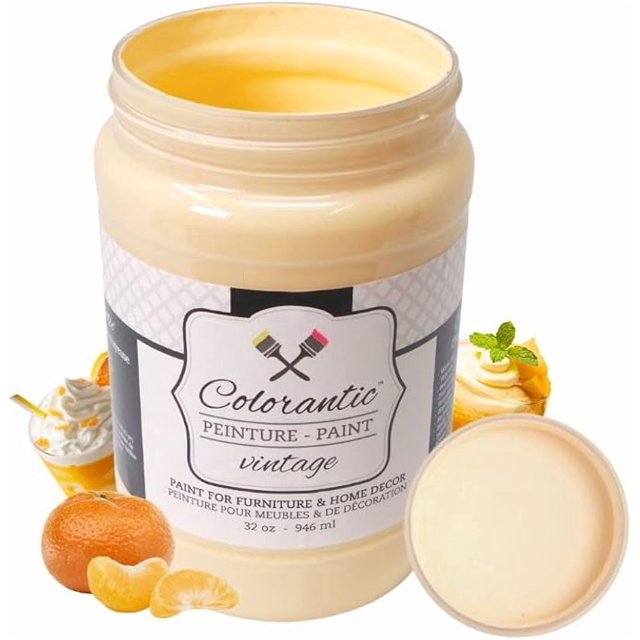 Colorantic / Peinture à la Craie à Base pour Meubles Bricolage - ORANGE - 32 oz
