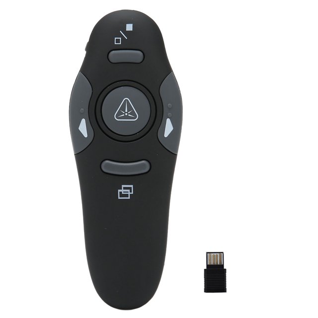 Rdeghly Télécommande de Présentateur Sans Fil, Cliqueur de Présentation Ergonomique Portatif 2,4 GHz Télécommande de Présentateur Sans Fil avec Récepteur Sans Fil pour Discours Réunion Cours, Télécommande de Présentation