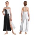 thumbnail image 1 of Jizyo Robe de Danse Sans Manches pour Filles à Sequins Color Block Costume de Danse Lyrique Tenues de Ballerine Blanc 8, 1 of 4