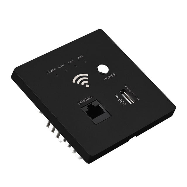 Yeacher In-Wall Wireless WiFi Router 300M AP Access Point WiFi Router USB-Charging Socket Wall Mount Wi-Fi AP Router with WPS Encryption