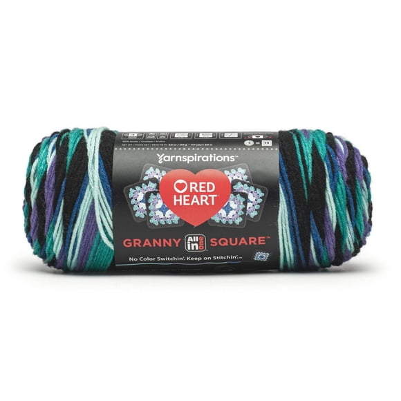 Red Heart® All In One Granny Square™ #4 Worsted (Medium) Acrylic Yarn 8.8oz/250g 417 Yards