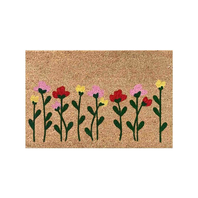 HHBEAUTY Summer Welcome Doormat Spring Summer Mats Welcome Floor Mats Polyester Door Rug Beach Flowers Sunshine Non Slip Floor Mat for Indoor Outdoor Home Decor