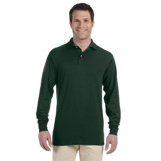 Jerzees Adult 5.6 oz. SpotShield Long-Sleeve Jersey Polo - 437ML