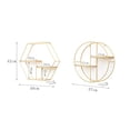 thumbnail image 4 of JUNWELL Creative Nordic Style  Shape Storage Rack Wrought Iron Double-Layer Wall Shelf Bedroom Living Room Wall Hanging Ornament Finishing Rack (Golden), 4 of 6