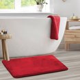 thumbnail image 1 of 1 Large Clara Clark Bath Mat Bathroom Rug - Absorbent Memory Foam Bath Rugs - Non-Slip, Thick, Cozy Velvet Feel Microfiber Bathrug, Plush Shower, Toilet- Floor Bathmats Carpet - Red - 20"x32", 1 of 6