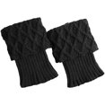 thumbnail image 4 of Women Leg Warmers Knitted Wool Boot Cover Short Leg Warmers with Diamond Mesh, 4 of 4