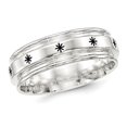 thumbnail image 1 of Mens Sterling Silver Fancy Wedding Band Ring (7mm), 1 of 4
