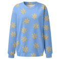 thumbnail image 4 of Bmisegm T-Shirt à Manches Longues Col Rond pour Femmes, Imprimé, Bleu TTG, 4 of 5