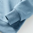 thumbnail image 4 of Milgrthf Unisexe Garçons Filles Chandails d'Automne Sport Décontracté Manches Longues Fermeture Éclair Complète Mignon Col Ras du Cou Basique Couleur Unie Chandails à Capuchon Chandail avec Poche Bleu Pâle 3-4 Ans, 4 of 5