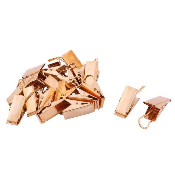 Unique Bargains Office Metal Window Drapery Clamps Hook Curtain Clip Holder Gold Tone 20pcs