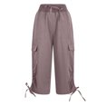 thumbnail image 4 of QATAINLAV Pantalons Capris Cargo pour Femmes Pantalons de Randonnée Extérieur Légers Athlétiques de Voyage Pantalons Décontractés Joggers Raccourcis avec Multiples Poches Rabais de 90 % Liquidation Rose m, 4 of 8