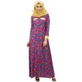 thumbnail image 1 of Bimba Womens Muslim Printed Jilbab Dress Designer Abaya With Pockets & Hijab, 1 of 7
