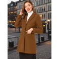 thumbnail image 3 of INSPIRE CHIC Manteau d'Hiver pour Femme à Revers Cranté, Simple Boutonnage, Manches Longues, Brun Foncé, m, 3 of 6