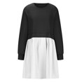 thumbnail image 4 of Yuyuzo Womens Oversized Mini Dress Pullover Crew Neck Sweatshirt Long Sleeve Short Dresses Solid Color, 4 of 6