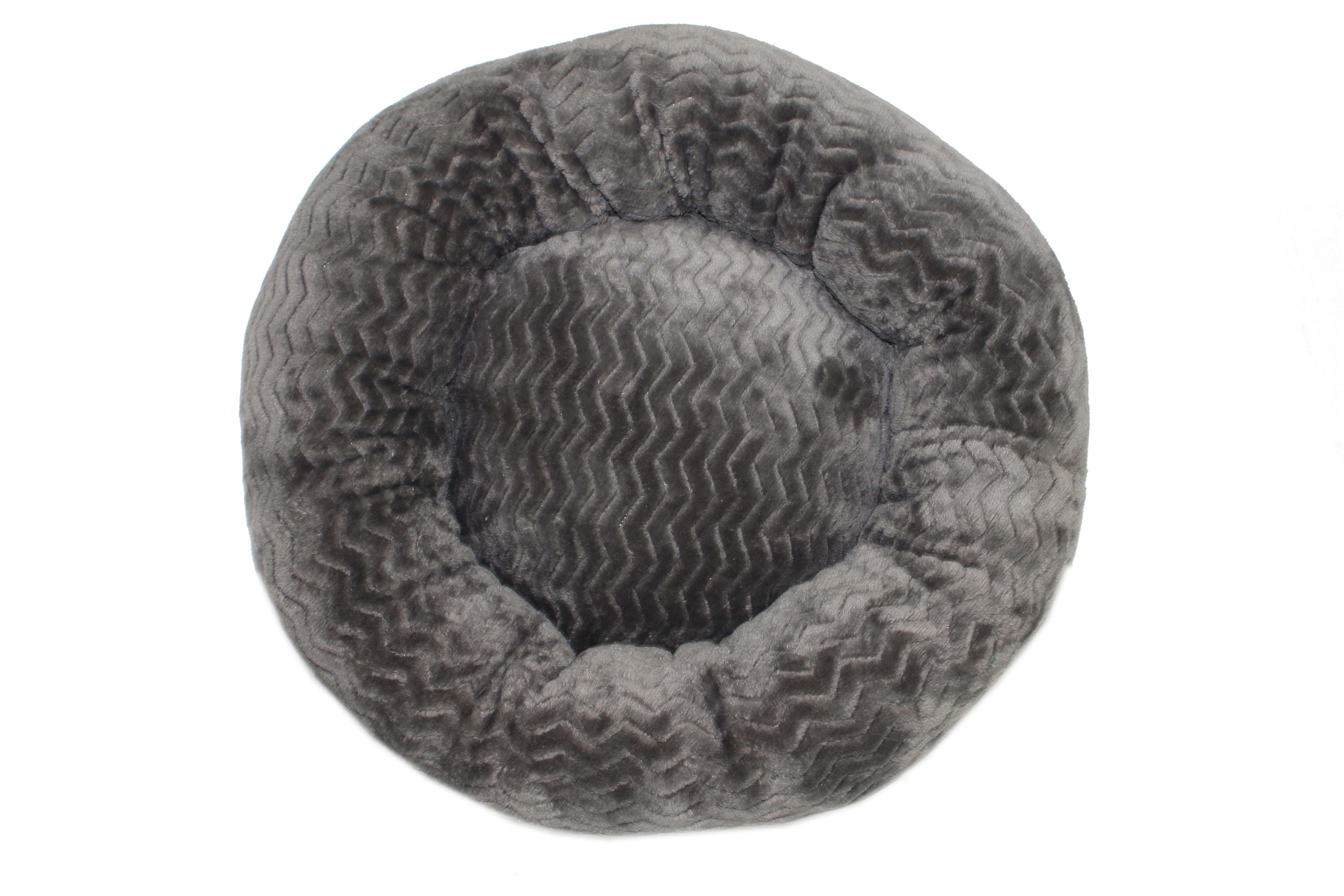 Pet bed oval bed Grey wave microfiber