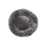 Pet lit ovale lit gris onde microfibre