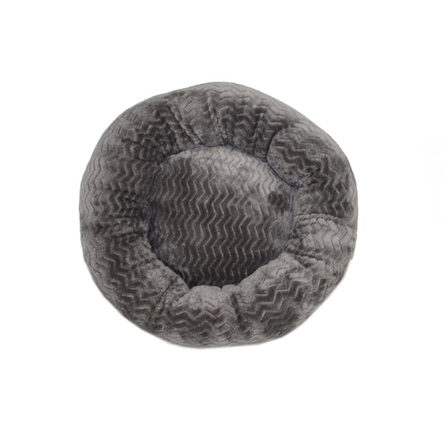Pet bed oval bed Grey wave microfiber