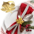 thumbnail image 3 of Fixing Clip 2 Systematic Holder for Autumn Tablescape and Seasonal | Maple Leaf Napkin Ring Metal Buckle Holder for Thanksgiving and Fall Table Setting Semi-Gloss Finish, 3 of 7