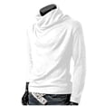 thumbnail image 4 of Chandails pour Hommes 2024 Chandail Uni à Col Montant pour Homme Chandail à Manches Longues Ample Chandail de Base Hauts Chandail Col Roulé Chandail à Col Ras du Cou Chandail S-105 Blanc m, 4 of 8