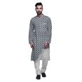 thumbnail image 1 of Atasi Kurta Pyjama Asymétrique Décontracté Imprimé pour Hommes Ensemble de Kurta Long de Designer, 1 of 4