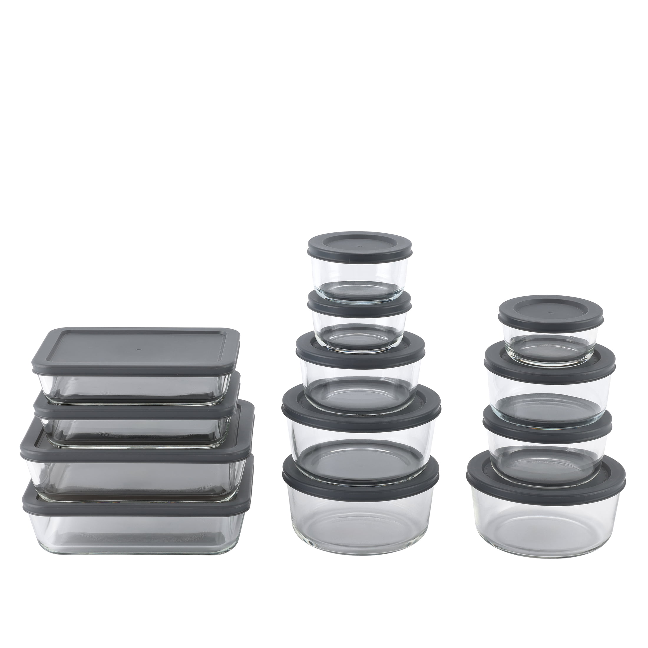 Mainstays 26 pcs Set Mixed Glass Food Storage  Container