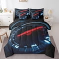 thumbnail image 1 of Race Cars Bed in a Bag Queen Comforter Set 7 Piece,Speedometer Bedding Sets Racing Car Sheet Set with Comforter,Speed Recorder Bed Set, 1 of 6