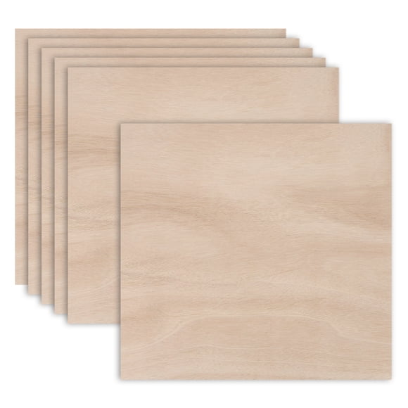 Uxcell 6PCS Mahogany Plywood Sheets,16 x 16 x 1/8 Inch Unfinished Wood Board for Laser Cutting & Engraving,Crafts,Painting, Aircraft Model