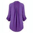thumbnail image 3 of Leutsin Women Ladies Large Size Button Solid Lace V-Neck Long Sleeve Shirt Blouse, 3 of 3