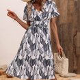 thumbnail image 1 of Mefallenssiah Woman Summer Printing V-Neck Short Sleeve Dress, 1 of 7