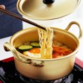 thumbnail image 4 of Yellow Pot, Safe Aluminum Alloy Ramen Noodle Pot Anti Rust Double Handle Handmade  For  Noodles, 4 of 8