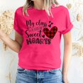 thumbnail image 1 of Pisexur T-shirt de la Saint-Valentin Haut T-shirt de la Saint-Valentin pour Femme Amour Imprimé T-shirt à Manches Courtes Haut à Manches Courtes Col Rond Haut/chemise, 1 of 5