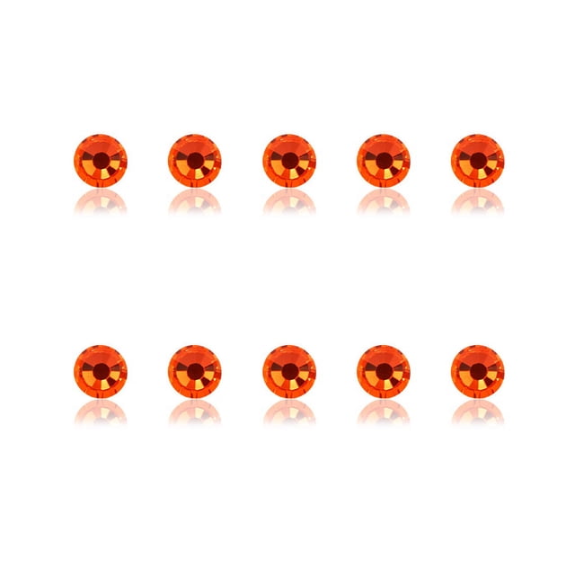 mmirethe Rhinestones Flat-Bottom Multi-faceted Sides DIY Handcraft Excellent Gloss Manicure Crystal Different Styles Mobile Phone Orange