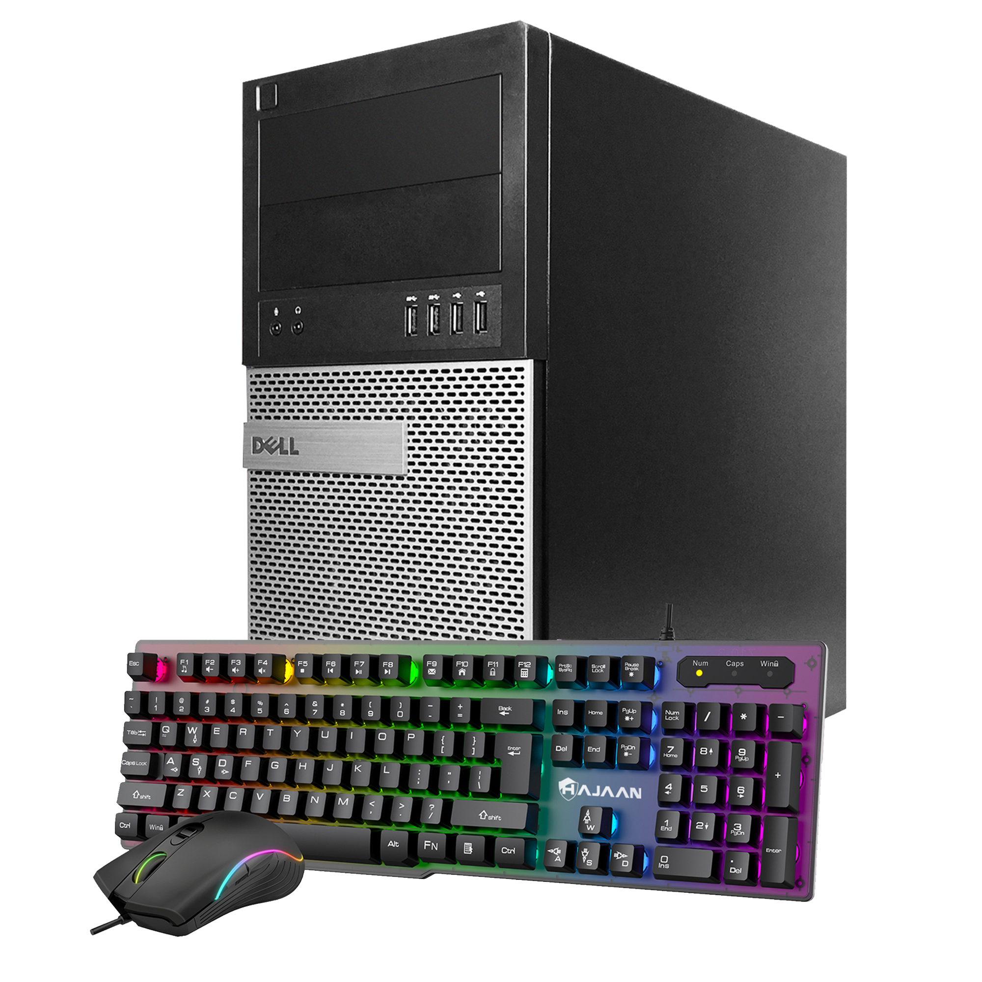Dell OptiPlex 7010 Tower Gaming Computer PC Intel Quad Core i5 3rd Gen 3470 3.20 GHz 8 GB DDR3L RAM 512 GB New SSD AMD Radeon RX 550 4GB Win 10 Pro Wi-Fi With Free Gaming Keyboard and Mouse