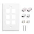 thumbnail image 2 of 6 Port  Wall Outlet With USB3.0, CAT6, Soldering Free Ethernet Wall Plate For Wall Mounted Hdtvs, Streaming Video Players, Projectors, Compatible With Cat5, Cat5e And Cat6, 2 of 8