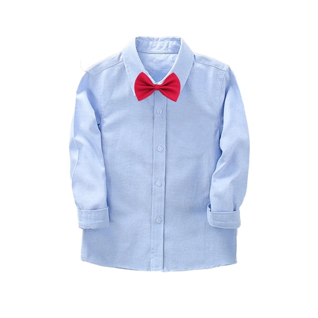 Nmmacb Chemise Habillée à Manches Longues pour Garçons, Col Boutonné, avec Cravate, 2-14 Ans