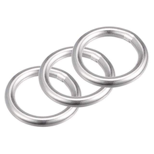 Unique Bargains Bague Ronde en Acier Inoxydable 316 40 mm ID 8 mm d'Épaisseur, Lot de 3