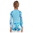 thumbnail image 2 of TiaoBug Kids Girls 2Pcs Sun Protection Swimsuit Rash Guard Swim Top with Shorts Vibrant Print Surfing Bathing Suit Blue 120, 2 of 7
