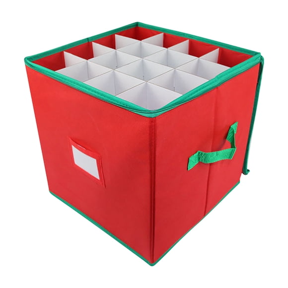 Fasiaou Boîte de Rangement pour Ornements de Noël - Range 64 Ornements avec Fermetures Éclair - Contenants de Rangement pour Ornements de Noël en Non-Tissé et Résistants aux Déchirures - Compartiments Cubiques (comme Montré)