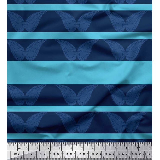 Soimoi Rayon Fabric Stripe & Paisley Decor Fabric Printed Yard 42 Inch Wide
