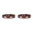 thumbnail image 2 of Maytalsory Comfortable Wear Cat Collar In Multiple Sizes With Stylish PU PU Cat Collar Dogs Collars coffee 2.5*50cm 2Set, 2 of 6