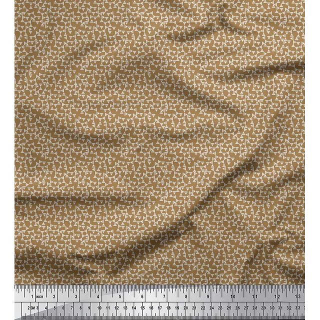 Soimoi Poly Georgette Fabric Triangle Shirting Decor Fabric Printed Yard 52 Inch Wide