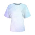 thumbnail image 5 of CEHVOM T-shirt Imprimé Mode Femme Manches Courtes Blouse Col Rond Hauts Décontractés Liquidation, 5 of 5