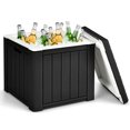 thumbnail image 1 of Gymax Patio 10 Gallon Ice Cube Cooler Box Table Stool Storage W/Handle Black, 1 of 10
