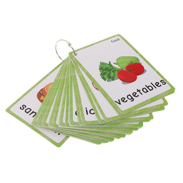 GUOOL 35 Pcs Cartes Flash de Vocabulaire Anglais pour Enfants pour Nourriture