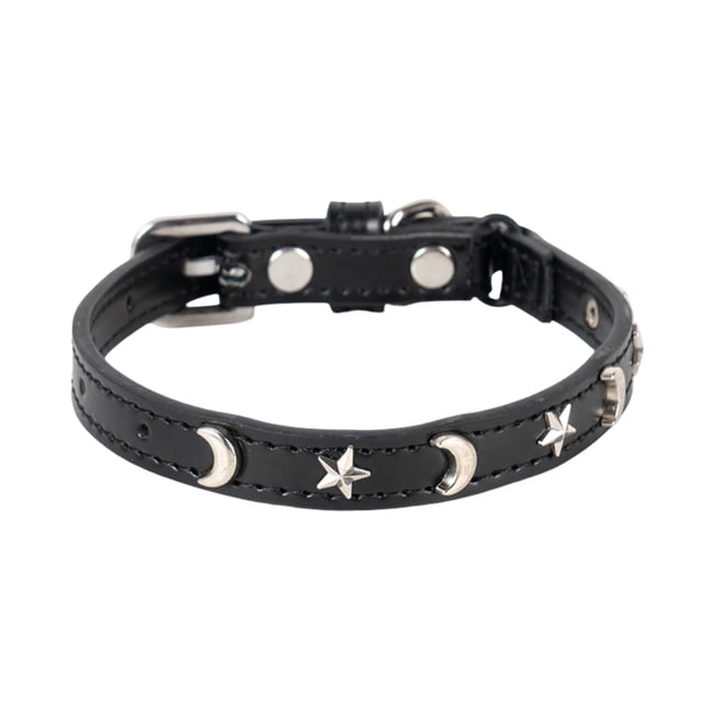 Collier pour Chat Élégant à Motif d'Étoiles et de Lune, Ajustable et à Dégagement Rapide, avec Bande Élastique, pour Usage Intérieur et Extérieur
