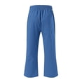 thumbnail image 5 of LSLJS Women's Fragrant Hemp Solid Color Loose Women Fashion Drawstring Pants Seven Pants Pockets Womens Work Pants, 5 of 5