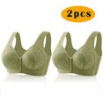 thumbnail image 2 of Yuyuzo Front Closure Bras for Women Plus Size 2 Pack Full Support Wireless Comfortable Everyday Bra, 2 of 3